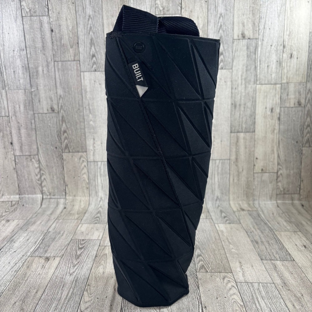 Built NY Origami Wine Tote Black Collapsible Neoprene Single Bottle Carrier Bag